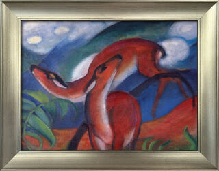 Bild "Rote Rehe II" (1912), gerahmt