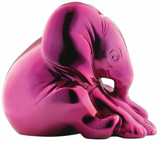 Skulptur "Little Elephant", Version in Kunstguss Metallic-Rosa